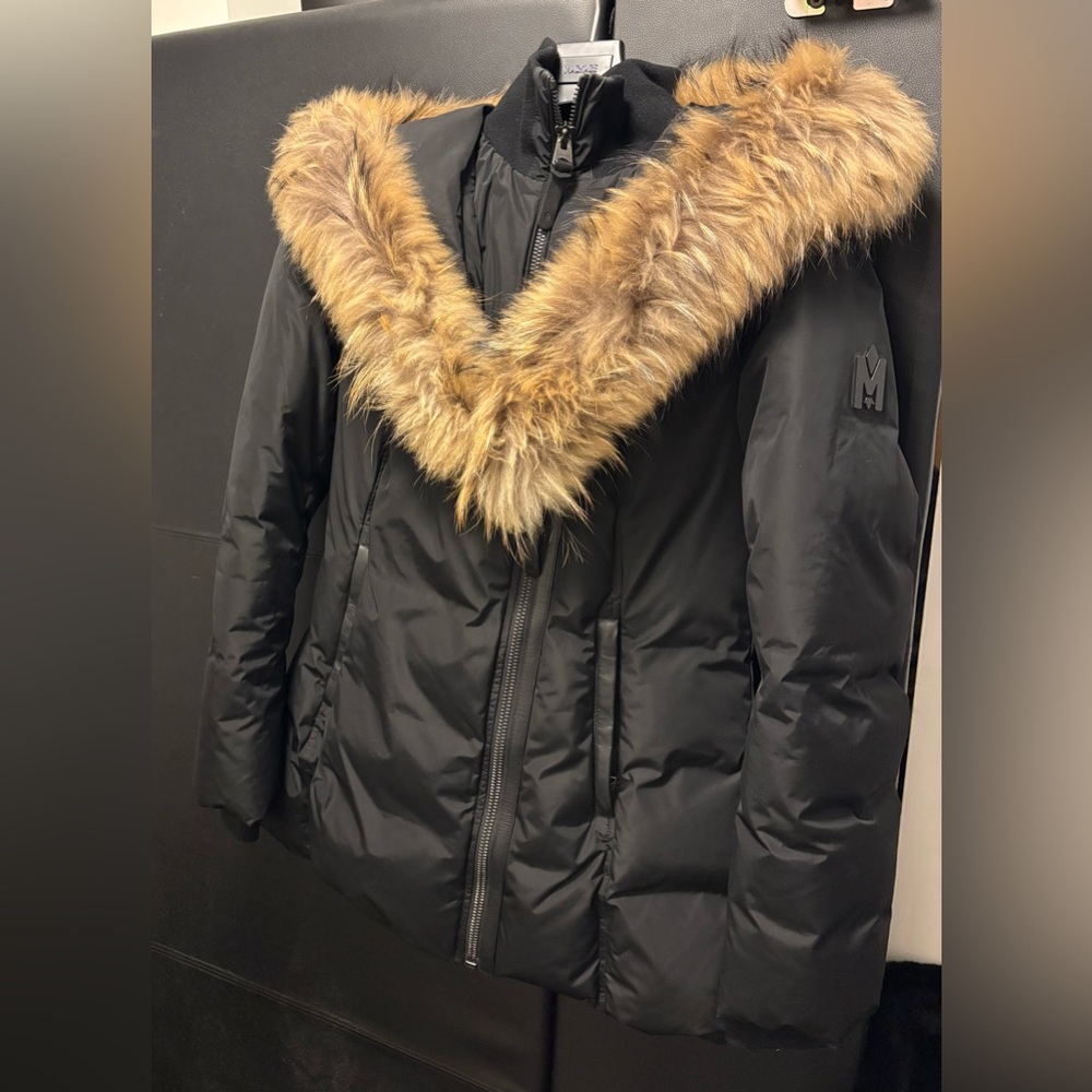 MACKAGE ADALI FITTED WINTER DOWN COAT WITH FUR HOOD